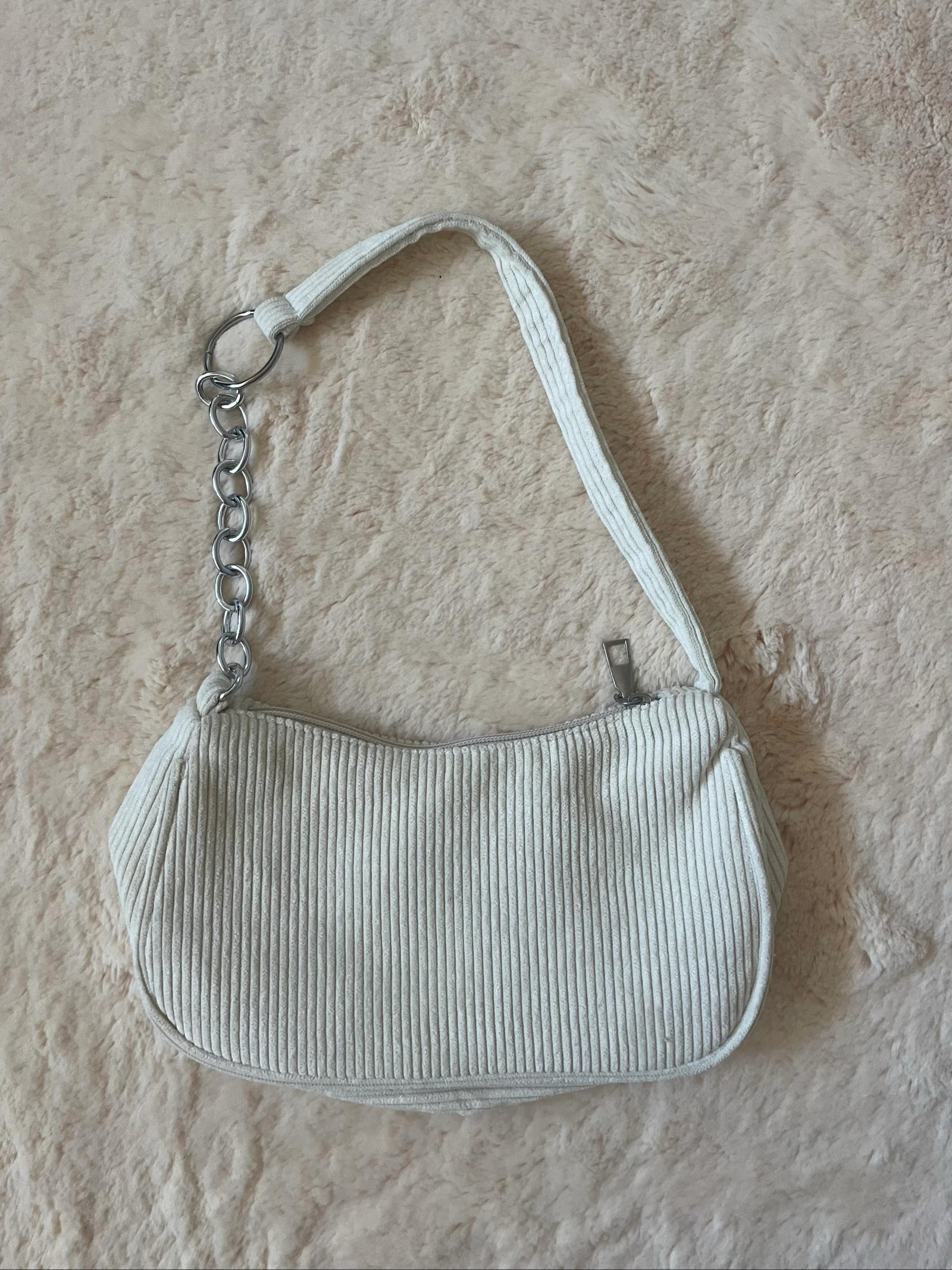 Cream velour handbag – photo 2